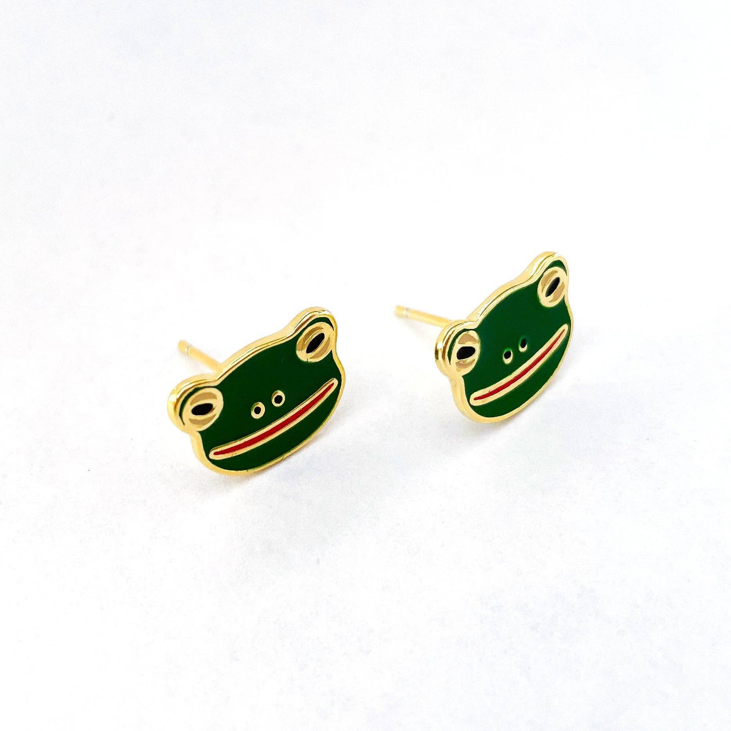 Frog Enamel Earrings