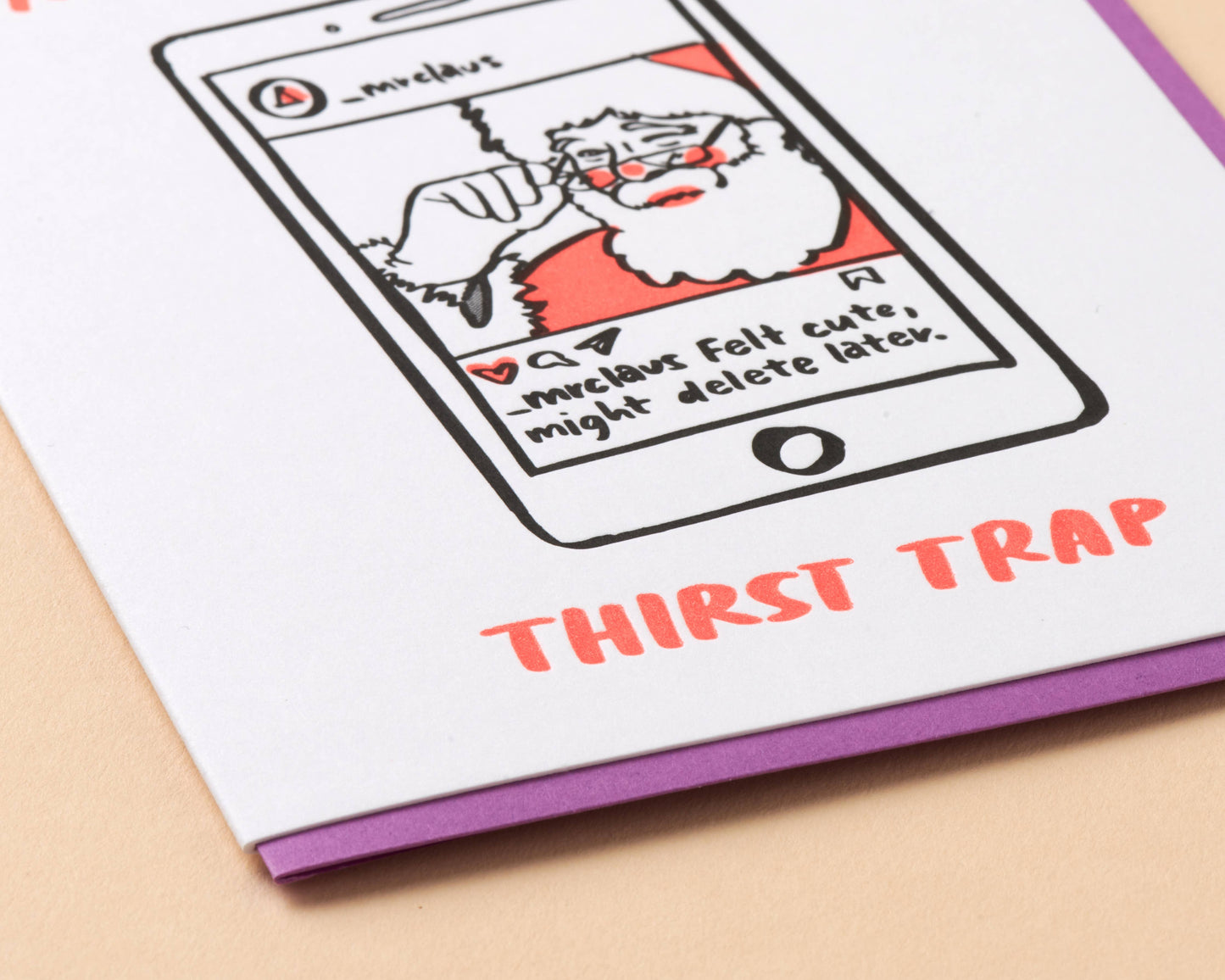 Thirst Trap Christmas Eve Letterpress Greeting Card