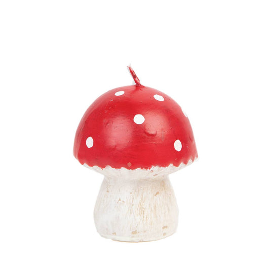 Red Toadstool Mushroom Holiday Candle