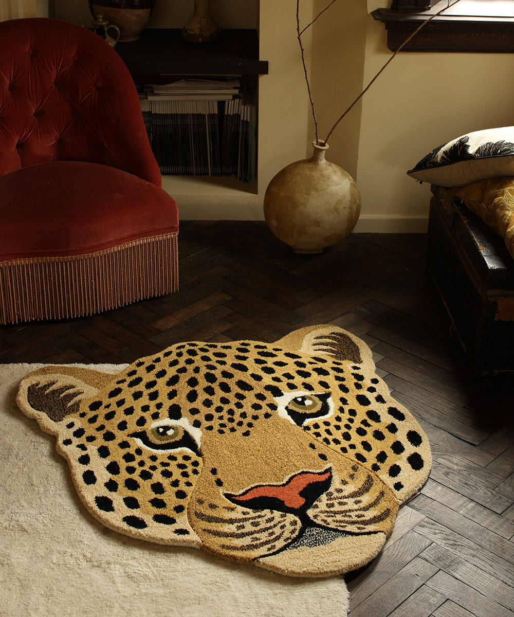 Himani Leopard Head Rug Large