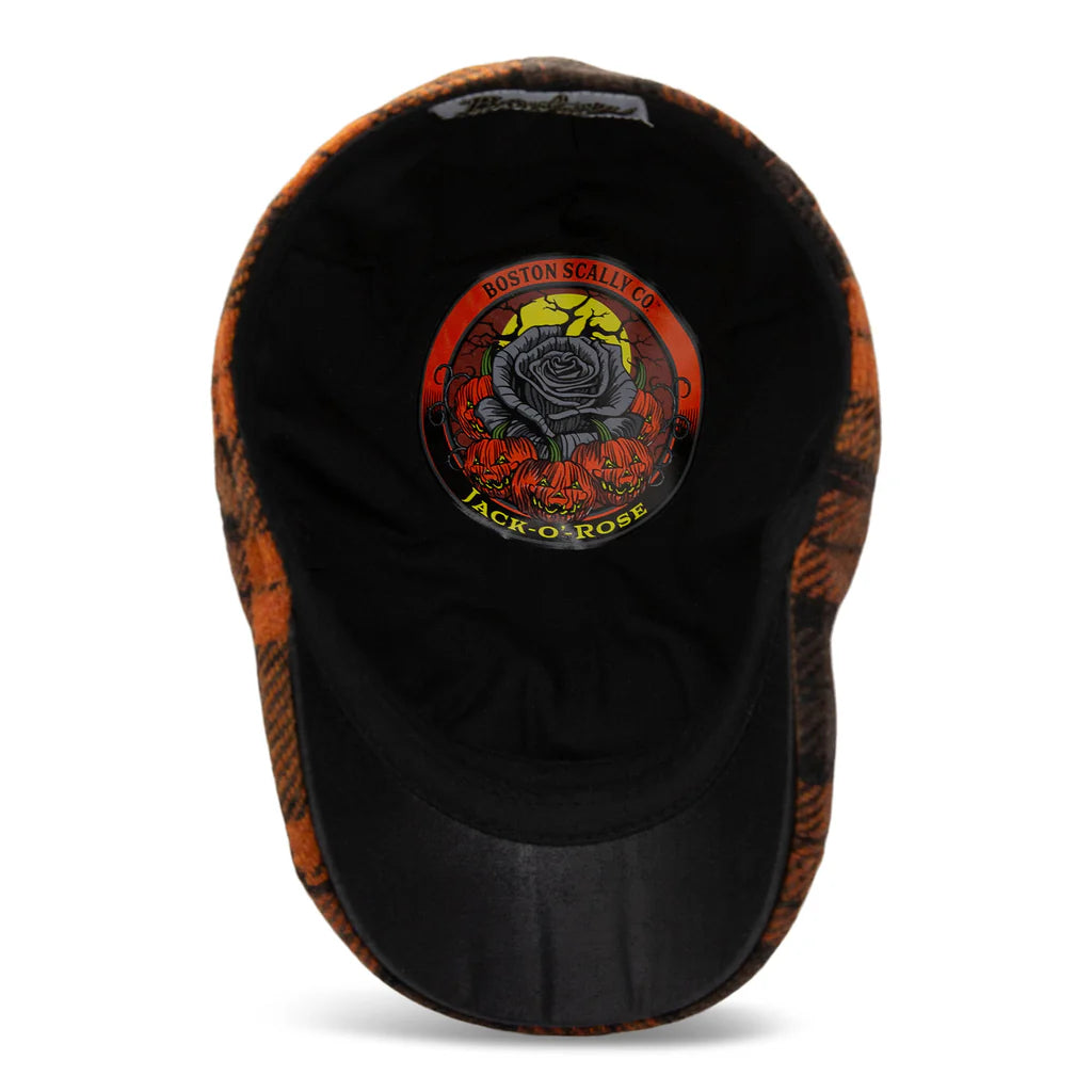 The Jack-O’-Rose - Orange Plaid Cap by Boston Scally Co.