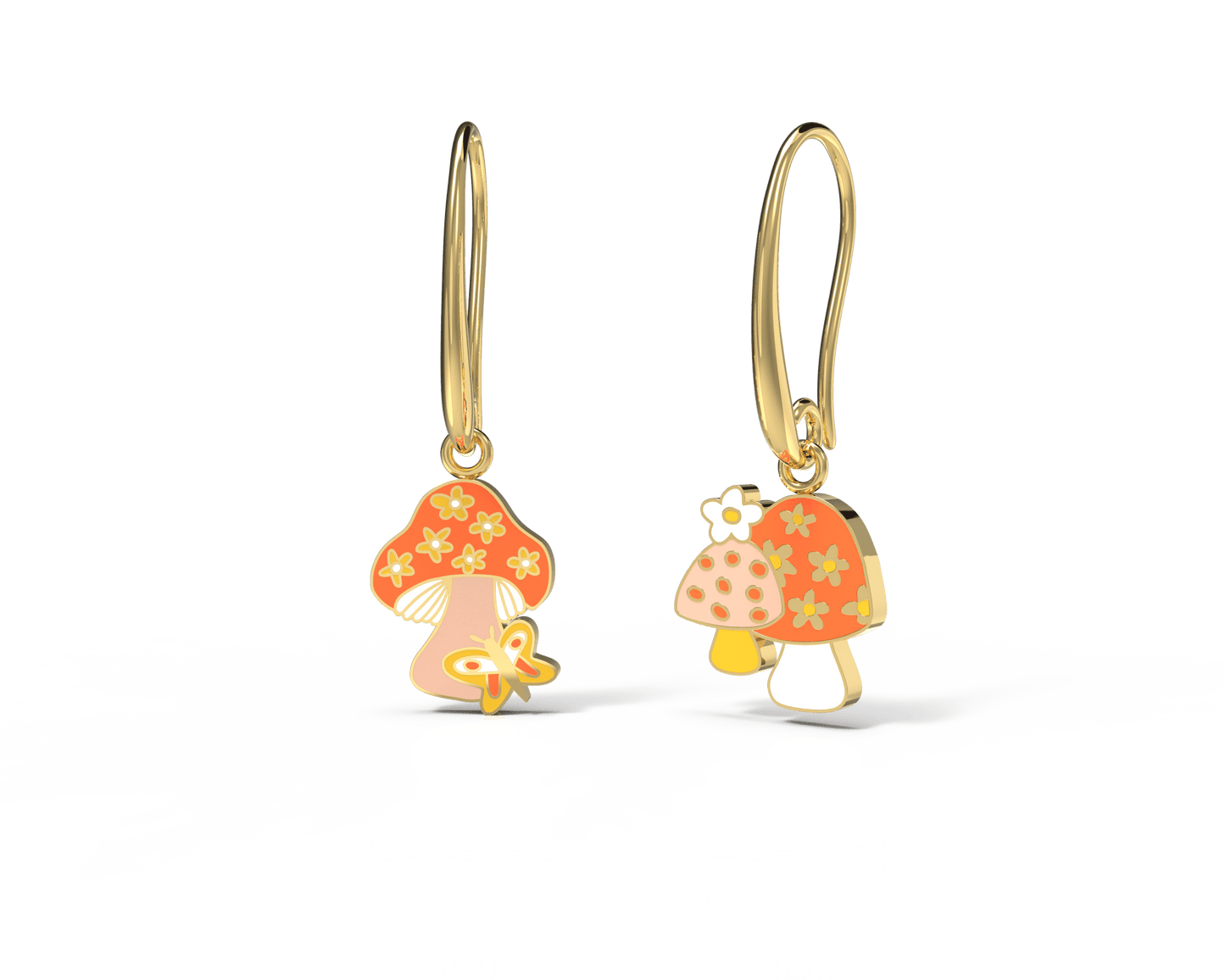 Yellow Owl Drop Earrings