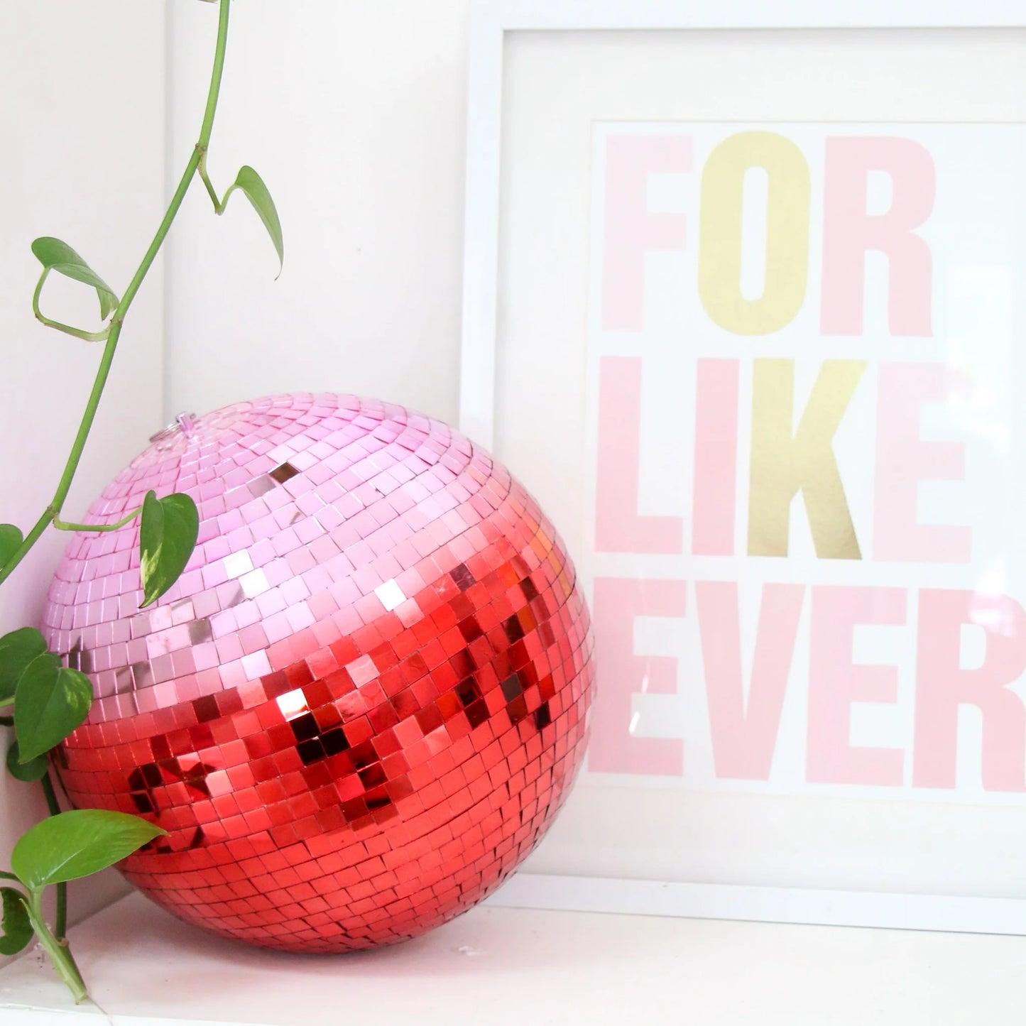 Pink & Red Gradient Disco Ball