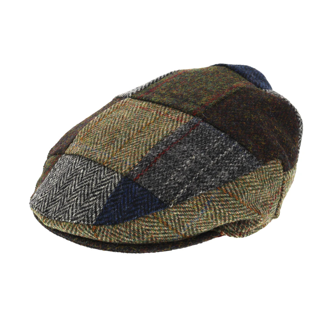 The "Countryside" Harris Tweed Patchwork Flat Cap by Glen Appin of Scotland