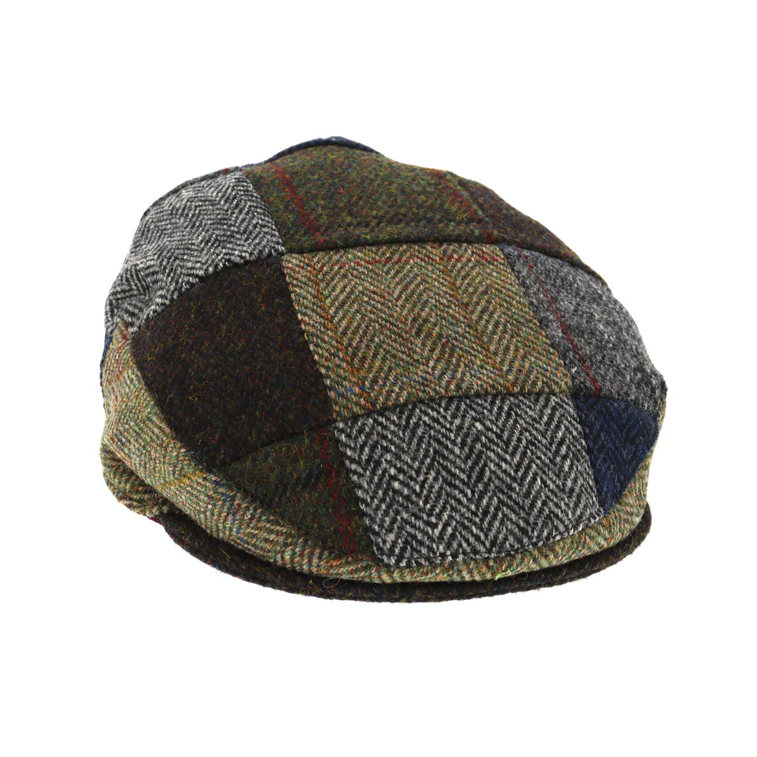 The "Countryside" Harris Tweed Patchwork Flat Cap by Glen Appin of Scotland