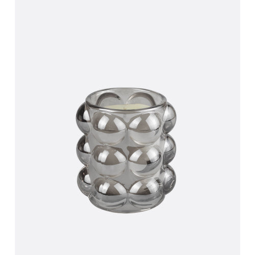 Cool Gray Bubble Glass Candle