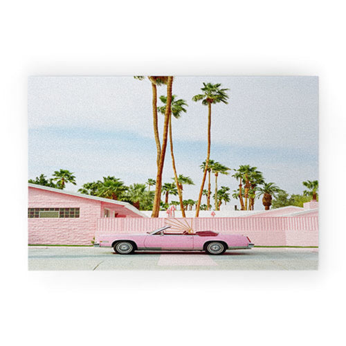 Pink Palm Springs on Film Welcome Mat Small 20"x30"