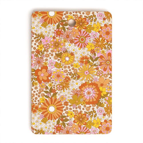 Retro 70s Floral Cutting Board