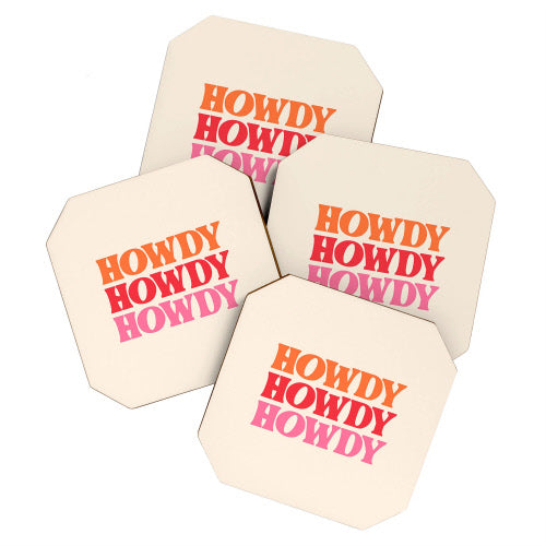 Socoart Howdy Acrylic Coaster Set