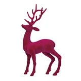 Pink Flocked Plastic Standing Reindeer