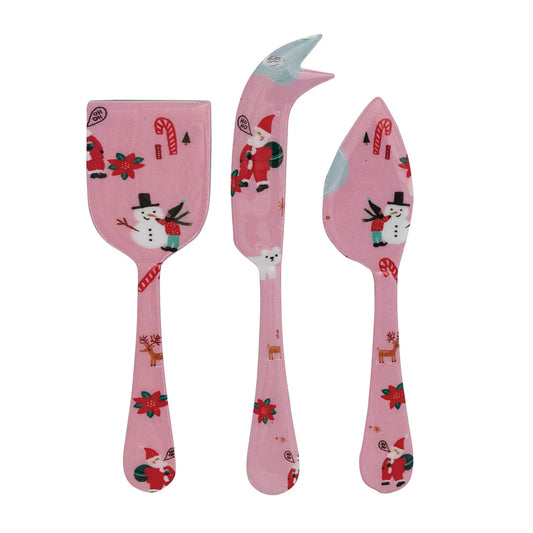 Enameled Stainless Steel Cheese Servers Set of 3