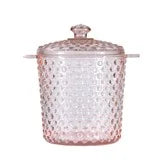 Pink 2-1/2 Quart Pressed Glass Hobnail Ice Bucket